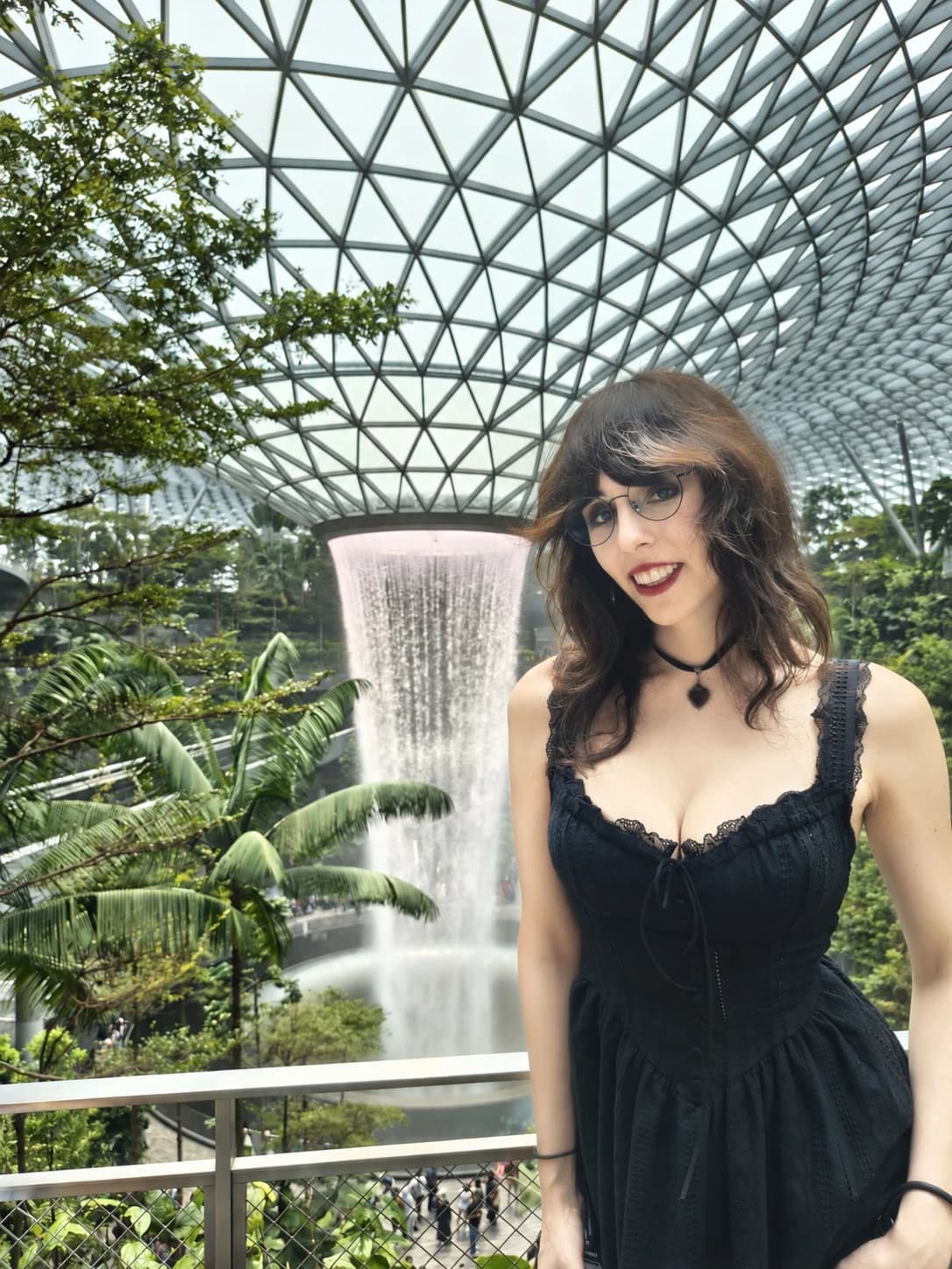 EMINATR1X at the indoor waterfall in Singapore